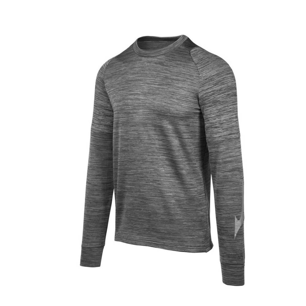 Maglietta Mizuno Velocity Long Sleeve Crew Uomo - Grigie - 35971-AKMR